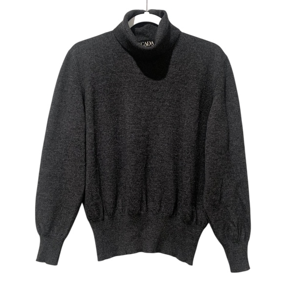 Escada Virgin Wool Turtleneck Charcoal Gray Sweater 42 Women's Medium M - Picture 1 of 7